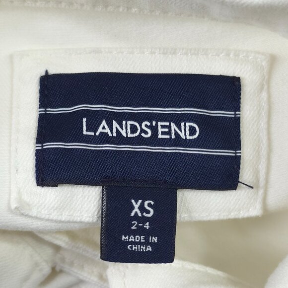 LANDS END WHITE DENIM JACKET WOMEN'S SIZE XS EMBROIDERED BLUE HUMMINGBIRD BUTTON - Picture 3 of 16